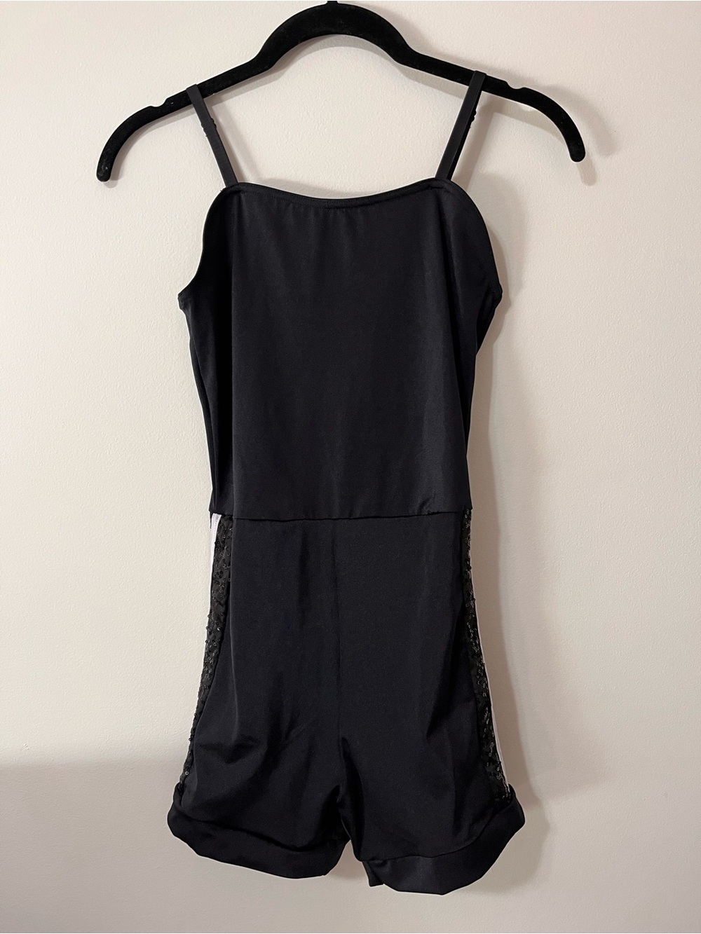 WEISSMAN Adult Small Spandex Shorts Romper 1 Piece Dance Workout Costume NWOT